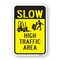 Signmission Slow High Traffic Area, Heavy-Gauge Aluminum Rust Proof Parking Sign, 18" x 24", A-1824-24733 A-1824-24733 - alternate 1
