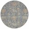 Homeroots 8' Denim Blue Brown And Beige Round Damask Washable Indoor Outdoor Area Rug 603847 - alternate 8
