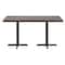 Flash Furniture Bennett 30 in x 60 in Solid Wood Indoor Tabletop in Dark Brown with 22 in x 22 in Dining Height GSF-REC3060-DKBRN-T2222-GG - alternate 8