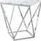 Homeroots 22" Silver Metallic And White Stone Square End Table 543887 - alternate 6