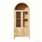 Homeroots 71in Natural Arched Accent Cabinet With Two Glass Panel Doors 712237 - alternate 1