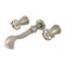 Kingston Brass Two-Handle Wall Mount Tub Faucet with Knurled Handle, Brushed Nickel KS5028RKX - alternate 1