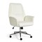 Martha Stewart Maxine Upholstered Office Chair in White/Polished Nickel GO-18301-WH-MS - alternate 1