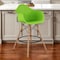 Homeroots 28" Green And Brown Heavy Duty Plastic And Solid Wood Low Back Counter Height Bar Chair 520678 - alternate 1