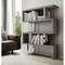 Homeroots 67" Gray And Silver Metal and Wood Three Tier Etagere Bookcase 555010 - alternate 3