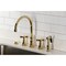 Kingston Brass Double-Handle Widespread Kitchen Faucet with Brass Sprayer, Polished Brass KS2792BEXBS - alternate 4