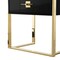 Homeroots 71" Black Stainless Steel and Wood Three Tier Etagere Bookcase with A Drawer 544734 - alternate 6