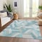 Homeroots 3' X 5' Teal Blue Geometric Washable Indoor Outdoor Area Rug 608070 - alternate 5