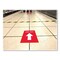 Avery Social Distancing Floor Decals, 8.5 x 11, This Way, Red Face, White Graphics, 5PK 83091 - alternate 3
