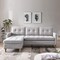 Homeroots 87" Light Gray Polyester Blend Sofa With Ottoman With Natural Legs 544961 - alternate 7