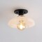 Jonathan Y Amara 10" 1-Light Mid-Century Classic Alabaster/Iron LED Semi Flush Mount, White/Black JYL1207B - alternate 6