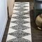Jonathan Y Elm Diamond Stripe Geometric Shag White/Gray 2 ft. x 10 ft. Runner Rug MOH408A-210 - alternate 1