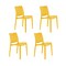Homeroots Set of Four Gold Heavy Duty Plastic Outdoor Stacking Dining Chairs, 4PK 565216 - alternate 5