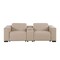 Homeroots 93in Cream and Brown Leather Power Reclining Loveseat With Storage 720539 - alternate 1