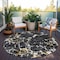 Homeroots 8' Black Ivory And Brown Round Striped Washable Indoor Outdoor Area Rug 600878 - alternate 6