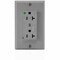 Leviton Straight Blade Receptacle, 5-20R, 20 A, 125V AC, Flush Mount, Self-Grounded T8380-GY - alternate 1