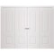 Sartodoors Sliding Closet Double Bi-fold Doors 96 x 96 inches, BASIC 9772 White, Sturdy Tracks Moldings Trims BASIC9772DBF-SKIN-9696 - alternate 1