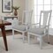 Homeroots Set of Two Light Gray and White Upholstered Linen And Solid Wood Open Back Dining Arm Chairs, 2PK 573365 - alternate 3