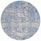 Homeroots 8' Blue And Denim Blue Round Floral Washable Indoor Outdoor Area Rug 609530 - alternate 7