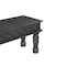 Homeroots 58" Black Floral Distressed Solid Wood Dining Bench 522089 - alternate 6
