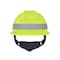 Msa Safety V-Gard Slotted Cap, HDPE, Fas-Trac III Suspension, Type I, Class E, Yellow/Green w/Silver Stripe 10102194 - alternate 4