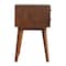 Homeroots 22" Chestnut Solid Wood Geometric Brass Inlay Two Drawer Nightstand 651558 - alternate 14