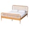 Baxton Studio Lucera Mid-Century Oak Brown Queen Size 3-Piece Bobbin Bedroom Set 257-14017-14123-14123-ZORO - alternate 9