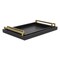 Homeroots Set of Two Black Wood Faux Croc Serving Trays With Handles 518593 - alternate 7