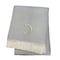 Homeroots 55" X 70" Gray White Herringbone Cotton Blend C Initial Throw Blanket with Tassels Embroidery 655526 - alternate 3