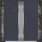 Vdomdoors Metal Double Doors Deux 0729 Gray Graphite Stainless Steel insert 2 Sidelights Entry Modern Painted DEUX0729DEXD-GRE-W16+72+16xH80-RH-O - alternate 1