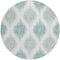 Homeroots 8' Aqua Teal Blue And Ivory Round Ikat Washable Indoor Outdoor Area Rug 589070 - alternate 5