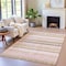 Homeroots 8' X 10' Pink And Beige Striped Washable Indoor Outdoor Area Rug 632236 - alternate 3