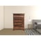 Homeroots 36" Dark Brown Solid Wood Five Drawer Chest 521232 - alternate 1