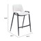 Homeroots Set of Two 26" White and Black Faux Leather and Steel Low Back Counter Height Bar Chairs 555674 - alternate 6