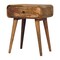Homeroots 22" Oak Solid Wood Round One Drawer Nightstand 722587 - alternate 2