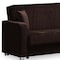 Homeroots 87" Dark Brown Chenille Convertible Futon Sleeper Sofa And Toss Pillows With Storage 607134 - alternate 7