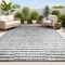Jonathan Y Sukie Modern Offset Stripe Black/Ivory 4 ft. x 6 ft. Indoor/Outdoor Area Rug SMB133F-4 - alternate 1