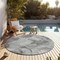Homeroots 8' Round Gray Round Abstract Washable Non Skid Indoor Outdoor Area Rug 559501 - alternate 6