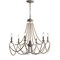 Jonathan Y Rustica 6-Light 27" Adjustable Greige Metal/Wood Bead LED Chandelier, Grey/Natural JYL9060A - alternate 8