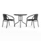 Flash Furniture Round Glass Table w/2 Blk Rattan Chrs, Rnd, 28", Aluminum, Glass, Metal, Plastic, Rattan, Clear TLH-087RD-037BK2-GG - alternate 14