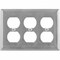 Hubbell Wiring Device-Kellems Duplex Receptacle Wall Plates and Box Cover, Number of Gangs: 3 Stainless Steel, Brushed Finish SS83 - alternate 1
