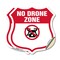 Signmission No Drone Shield Sign No Drone Zone From, 4 inch X 4 inch, Vinyl Decal, 2PK SHI-D-2PACK-4-392 - alternate 1