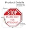 Signmission Stop Please Wait for Attendant, 18 inch X 18 inch, Vinyl Decal, 2PK OC-D-2PACK-18-234 - alternate 3