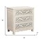 Homeroots 30" White Solid Wood Distressed Three Drawer Nightstand 521193 - alternate 13