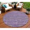 Homeroots 8' Purple And Lavender Round Striped Washable Indoor Outdoor Area Rug 587928 - alternate 1