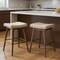 Homeroots Set of Two 27" Beige and Walnut Faux Leather and Steel Backless Counter Height Bar Chairs, 2PK 564991 - alternate 5