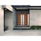 Vdomdoors Front Exterior Prehung Metal-Plastic Double Doors / MANUX 8088 Walnut / Sidelite Exterior Window / MANUX8088DEXD-WLN-LH-W72+12xH80 - alternate 2