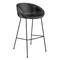 Homeroots Set of Two 30" Black Faux Leather and Steel Low Back Bar Height Bar Chairs 544688 - alternate 6