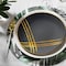 Smarty Had A Party 7.5" Black with Gold Brushstroke Round Disposable Plastic Appetizer/Salad Plates (120 Plates), 120PK 917BG-CASE - alternate 6