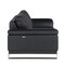 Homeroots 73in Black And Silver Genuine Leather Love Seat 329614 - alternate 7